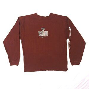 Vintage Y2K Texas A&M University Aggies Long Sleeve T-Shirt Size Large - Maroon